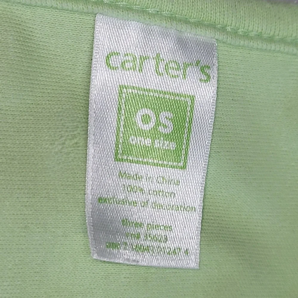 Carters Baby Bibs and Wash‎ Cloths Set Kids OS Green Yellow Good 7pc Lot